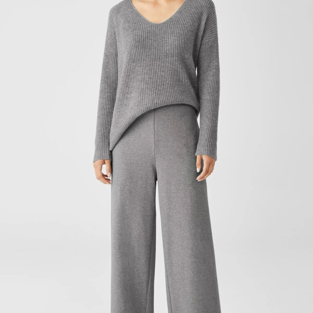 Eileen Fisher - Organic Cotton Melange Crepe Wide-Leg Pant